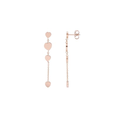iXXXi Jewelry-4 Hearts Dangle-Rosé goudkleurig-Dames Oorbellen