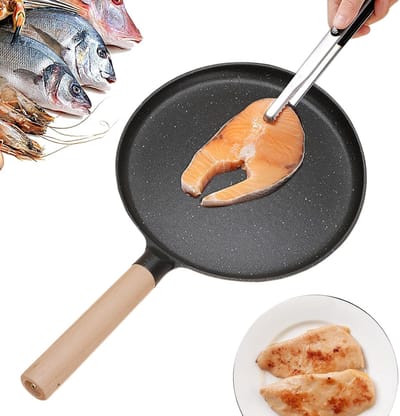 Koekenpan - Bakpan Frituurpan - Veelzijdig Koken - Tijdbesparend Antiaanbak - 41x24 cm - Zwart