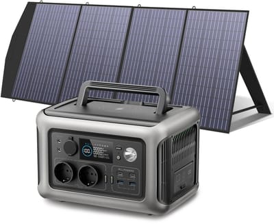 Novari - Zonnegenerator met zonnepaneel - Zonnegenerator - Zonnegeneratorset - 100W zonnepaneel met hoog rendement - Snelladen