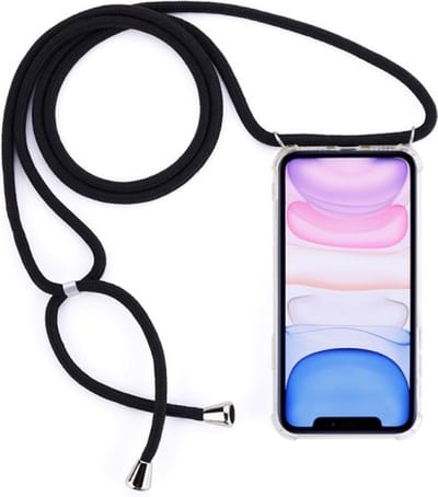 Anti Shock silicone Geschikt voor Apple iPhone X/XS/TPU back cover/Transparant hoesje met koord + gratis screen protector