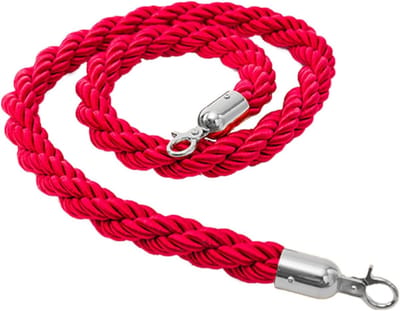 Barrièretouw met clips - Menigte controlelijn - Evenementen organiseren - 3 cm dik touw - 27 meter - Hennepkleur
