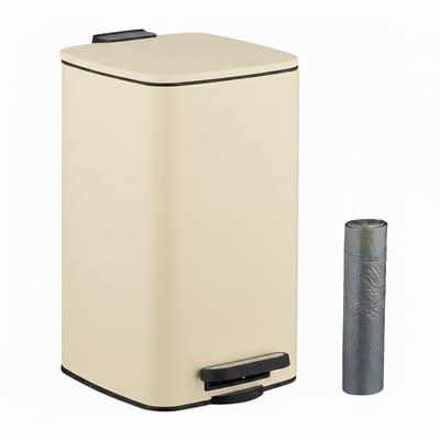 Badkamer prullenbak - 8 l - softclose - met 20 vuilniszakken - beige