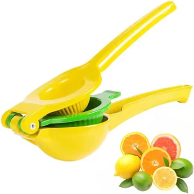 Famanu – Dubbele handmatige citruspers – limoen- en citroenpers met twee persmanden – hoge sapopbrengst