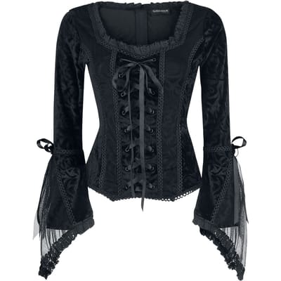 Gothicana by EMP - Gothic Shirt met lange mouwen - Rosemary - S tot 3XL - voor Vrouwen - zwart