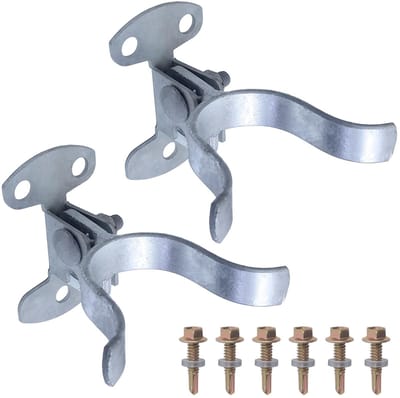 Pair Galvanized Steel Wall Mounted Gate Latch Chain Link Gate Frame Wall Mount with Srcrews (32mm)