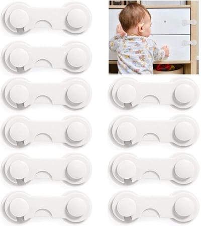 Nifkos kinderslot voor Lades en Kastjes - 8 Stuks - Wit - Ladebeveiliging - Veiligheidshaakjes - Kastslot - Kindersloten - Kastbeveiliging Baby