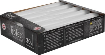 Conische Antidruppelkaarsen Ø 2,3 x 25 cm - 30 Stuks - Professionele Kaarsen voor Horeca - Witte Kleur - Brandduur 7 Uur