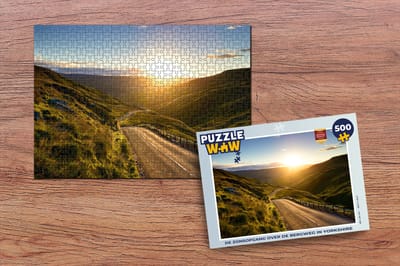 Puzzel De zonsopgang over de bergweg in Yorkshire - Legpuzzel - Puzzel 500 stukjes