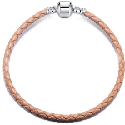 3mm leren touw enkele lus armband met zilveren sluiting bedels originele leren armband sieraden dames mode cadeau 18cm white
