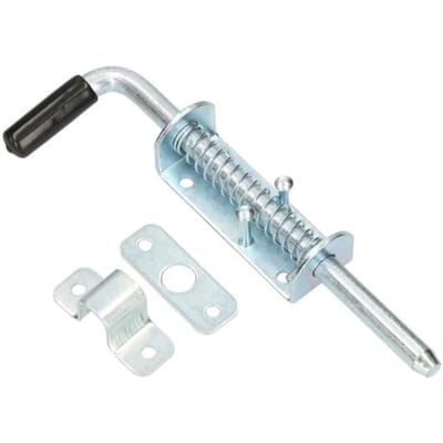KOTARBAU® Veergrendel , Grendel met Veer, Verzinkt Staal, 220 mm, Zilver, Veerbelaste Grendel, Bodemschuif, Grondgrendel, Deurslot, Valgrendel, Staartgrendel