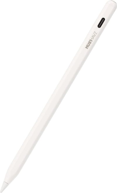Musthavz Stylus pen | Alleen voor iPads vanaf 2018 | iPad pen | Active Styluspen | Alternatief Apple Pencil | met Palm rejection | Met 1 extra punt | Magneticsh & USB C Opladen