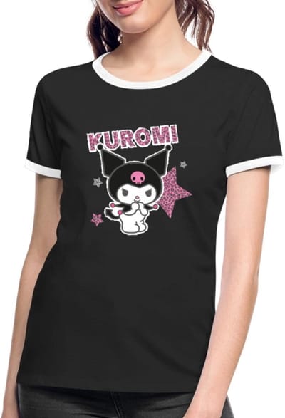 Kuromi Met Letters En Sterren In Leeuwstijl Vrouwen Contrast Shirt