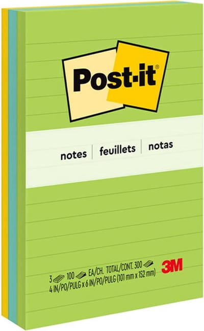 Grote Zelfklevende Notitieblokjes 10x15 cm - 3 Vrolijke Kleuren - Herpositioneerbaar & Zonder Resten