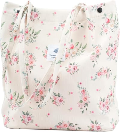 Grote Corduroy Tote Bag Schoudertas voor Dames - Ruim & Stijlvol voor Werk, Strand en Boodschappen