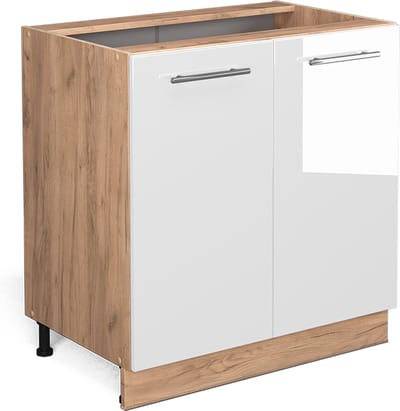 Vicco Fame-Line Keukenonderkast – 80 cm met legplank, zonder werkblad Wit Hoogglans