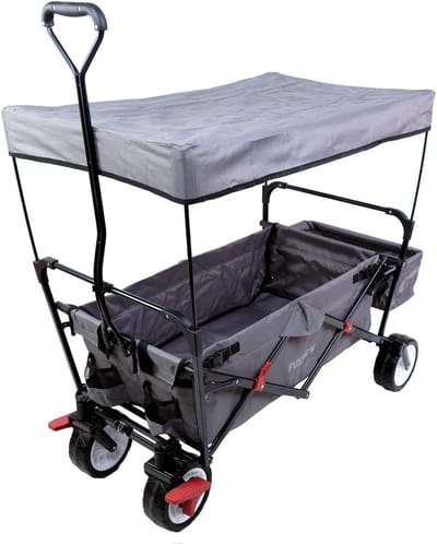 Bolderkar kinderenvervoer - Bolderkar - Opvouwbaar - Bolderwagen - Transportkar - Kinderenvervoer Bolderkarren - Tuinkar - Kinderwagen met Duwstang - Strandkar -
