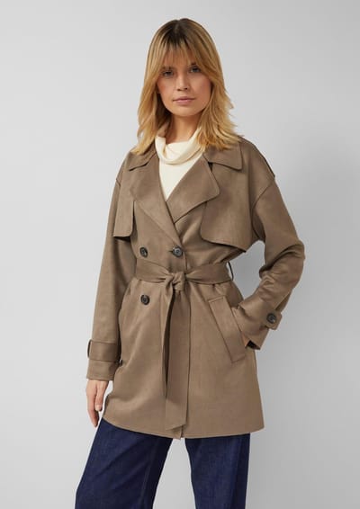 s.Oliver - female - Trenchcoat met suède-look riem