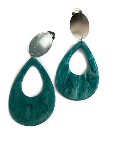 Petra's Sieradenwereld - Clipoorbel hanger turquoise druppel (481)