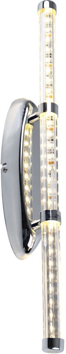 Wandlamp, spiegellamp, slaapkamerlamp, woonkamerlamp, ruwe vorm, chroom blank, 1x LED 10 W, 700 lm, 3200 K, HxB 50x7 cm