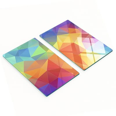 Duurzame en stijlvolle glazen borden met geometrisch patroon 2x30x52 cm