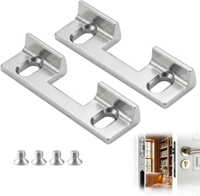 Vervangstukken voor sluitplaten, 46 x 14,4 x 9 mm, verstelbare sluitplaten, gegoten zink zilver, ideaal voor standaard deuropeners en deurbeveiliging