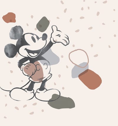 Fotobehang - Mickey Organic Shapes 250x280cm - Vliesbehang