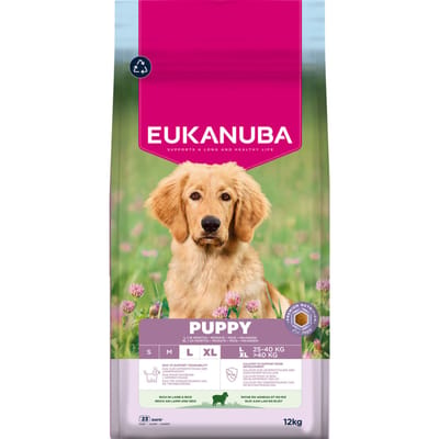 12 kg Eukanuba Premium Nutrition Puppy Large & Giant Breed Lamb & Rijst Droogvoer voor honden