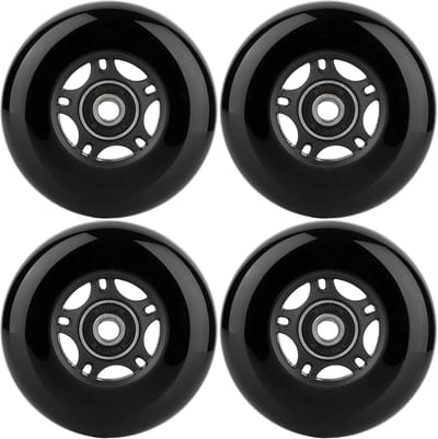 Skeelerwielen met lagers - Vervangingswielen - Buiten schaatsen - Duurzaam polyurethaan - 72 mm - Zwart