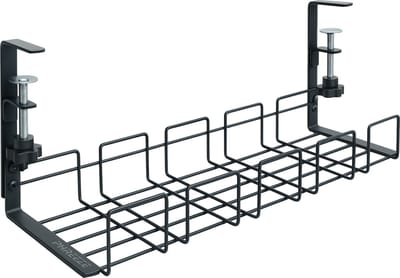 Phreeze kabelgoot bureau - kabelorganiser onder bureau - kabelmanagement - zonder boren - metaal - 40 cm - geschikt voor stekkerdoos, pc en monitor kabels - zwart