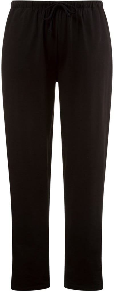 Ulla Popken - Dames - Broek slim fit elastische tailleband zijdelingse split - Zwart - Maat 42+