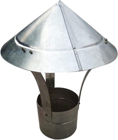 Schoorsteenkap Rond - Regenkap Vogelwering - Schoorsteen Beschermen - Gereedschapsloze Montage - 14cm Buitendiameter - Zilver