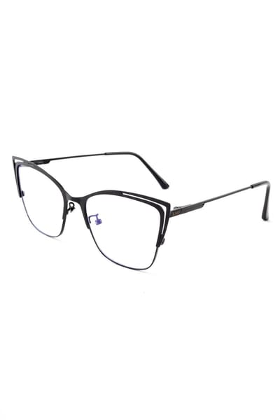 KIMU® Computerbril Cat Eye - Zwart Montuur - Doorzichtige Glazen - Volwassenen Dames Kantoor Beeldscherm Blauwfilter Filter Retro Festival