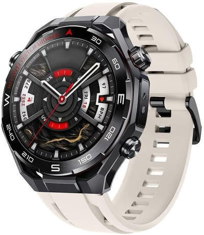 Siliconen bandje - geschikt voor Huawei Watch Ultimate 2 / Watch GT 5 (Pro) 46 mm / GT 6 (PRO) 46mm - beige