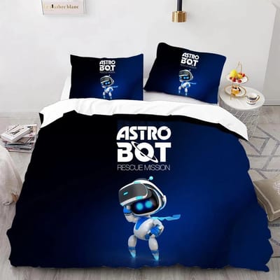 Astro Bot Schattige Cartoon Beddengoed Collectie Dekbed Collectie Eenpersoons Tweepersoons Bed King Size Bed Collectie Slaapkamer Jongens Volwassenen Dekbedovertrek Kussensloop 135X200cm-2pcs
