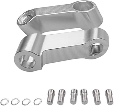 Verlengde Achteruitkijkspiegels voor Motoren - 10mm of 8mm Adapter voor Diverse Modellen zoals CB400, CB1300, CB1100 en Meer - Zilver
