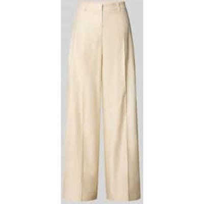 wide fit stoffen broek van linnenmix