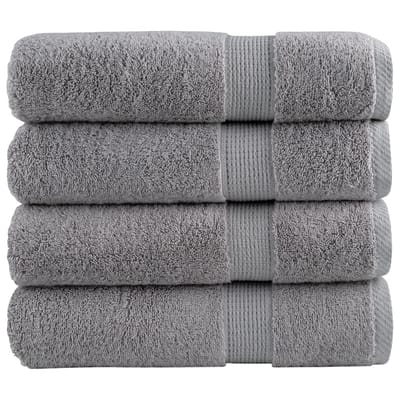 vidaXL - Handdoeken - SOLUND - 4 - st - 600 - g/m² - 50x100 - cm - grijs