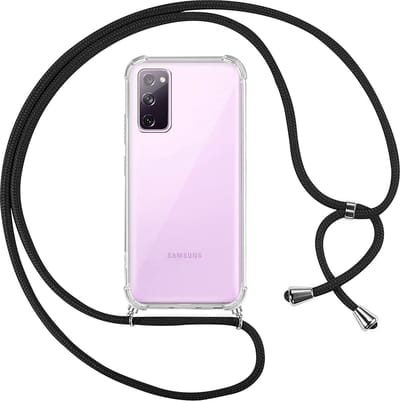 Hoesje met koord - ketting - Draagriem voor Schouder / Nek - touw - Hanger - Schouder tas - Geschikt voor: Samsung Galaxy S20 Plus - transparant