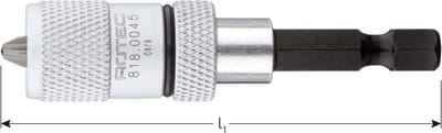 Rotec Magn.bith E6,3x65mm voor snelbouwschroef incl. 1 bit PH2R