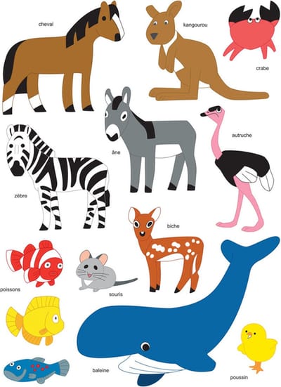 Stickers - Wilde & Boerderij Dieren & Zeeleven - Scrapbook Hobby DIY - 2 Stickervellen - 2.8-11.2cm - 26 Stuks