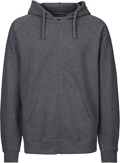 Fairtrade Men's Zip Hoodie met capuchon Dark Heather - 3XL