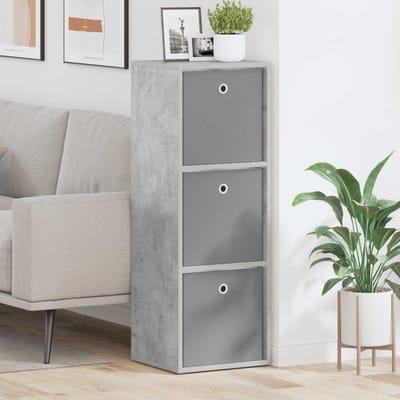 vidaXL - Dressoir - met - lade - Beton - Grijs - 35 - x - 32 - x - 99,5 - cm