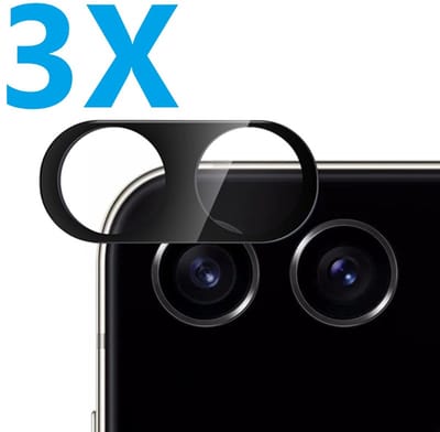 Camera lens Protector 3x Geschikt voor: Samsung Galaxy Z Flip 5 - screen protector - glas - bescherm je camera - beschermglas - Zwart