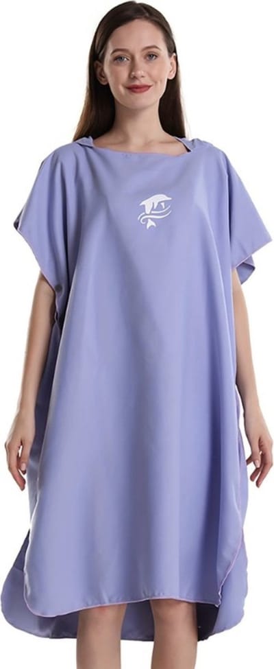 Bovista Surf Poncho - Dames - Heren - Omkleed Handdoek - Volwassenen - Zacht - Poncho - Paars