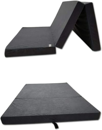Vouwmatras Gastenbed - Opvouwbaar Matras - Comfortabel Slapen - Afneembare Hoes - 65 x 180 cm - Grijs