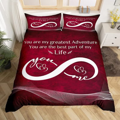 Custom Naam Geliefde Beddengoed Set, Koppel Dekbedovertrek Kamer Decoratie, Romantisch Cadeau Dekbedovertrek Gepersonaliseerde Dekbedovertrek Kussensloop US Full(200x230cm)