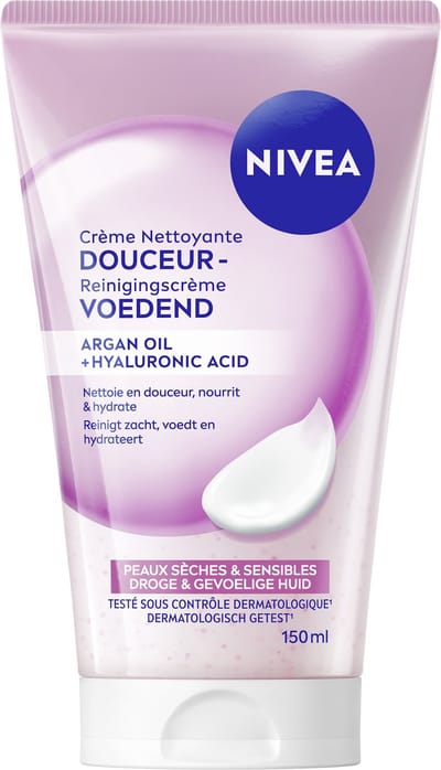 NIVEA Essentials Verzachtende Reinigingscrème - Gezichtsreiniger Droge en gevoelige huid - Amandelolie - Hydramine - Gezicht Wassen - 150 ml