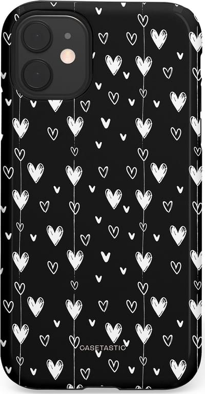 Casetastic Hoesje Geschikt voor Apple iPhone 11 - Stijlvolle Beschermende Duo-layer Case - Hangend Hartje
