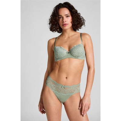 Hunkemöller Dames Lingerie Boxerstring Florence - Groen - maat XS