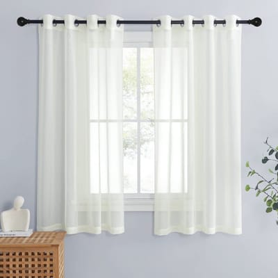 Unyqoos® Stijlvolle Transparante Gordijnen Set met Linnenlook voor Moderne Interieurs